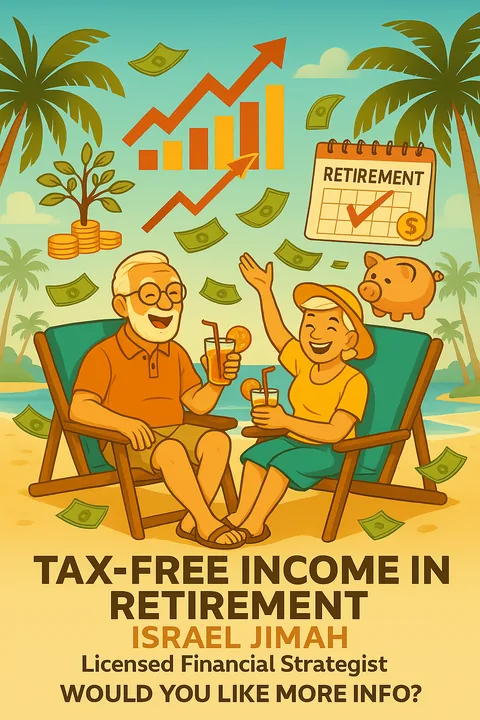 Tax-free income in retirement showing happy couple with financial growth